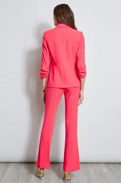 Elie Tahari 3 Button Ruched Sleeve Blazer- Jackets & Blazers