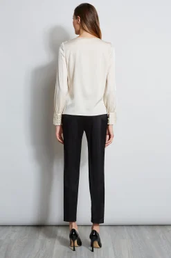 Elie Tahari Asymmetric Silk Pearl Shirt- Tops & Sweaters