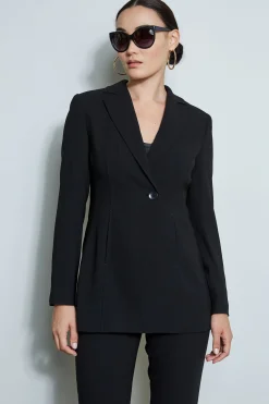 Elie Tahari Asymmetric Single Button Blazer- Jackets & Blazers