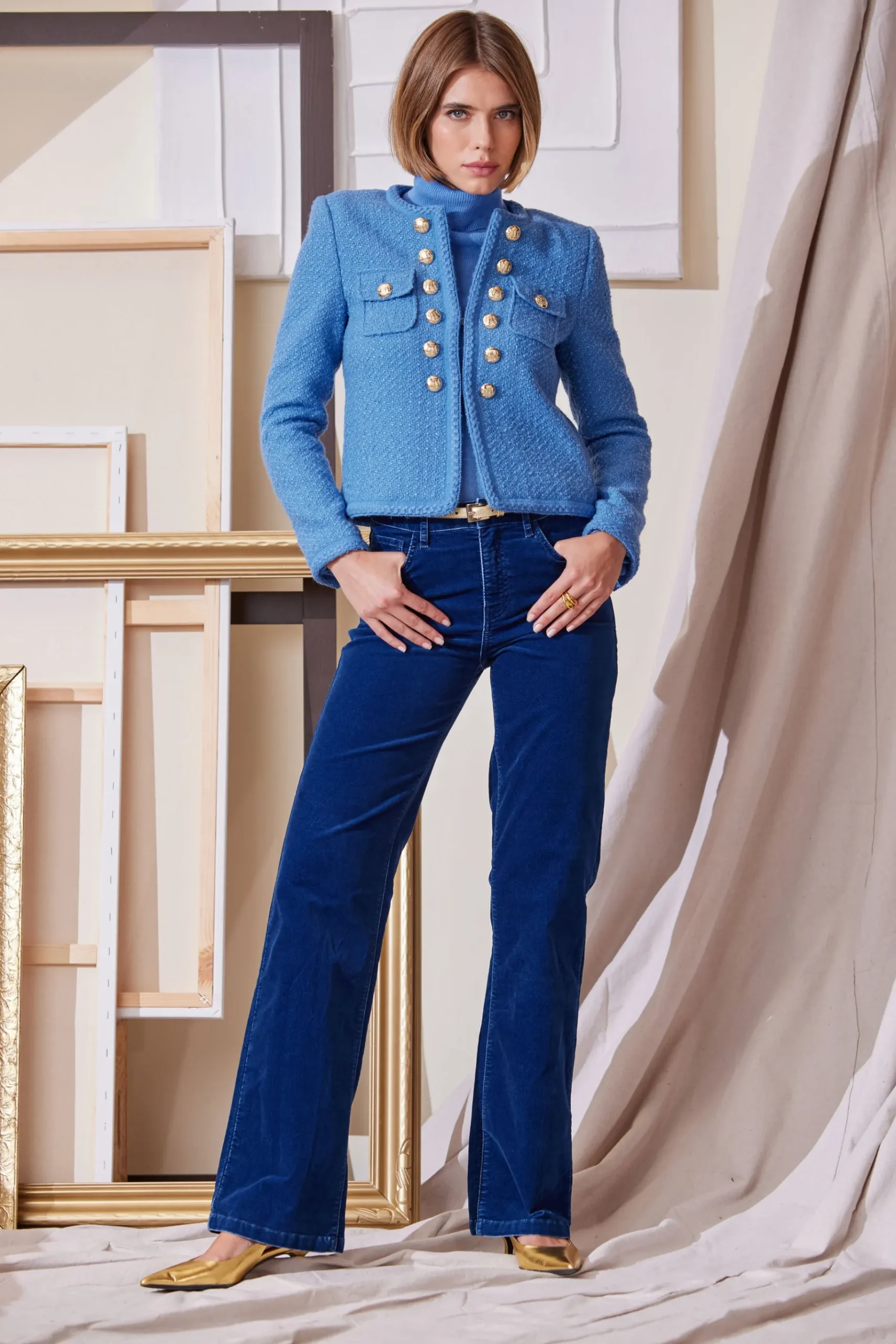 Elie Tahari Boucle Button Jacket- Jackets & Blazers