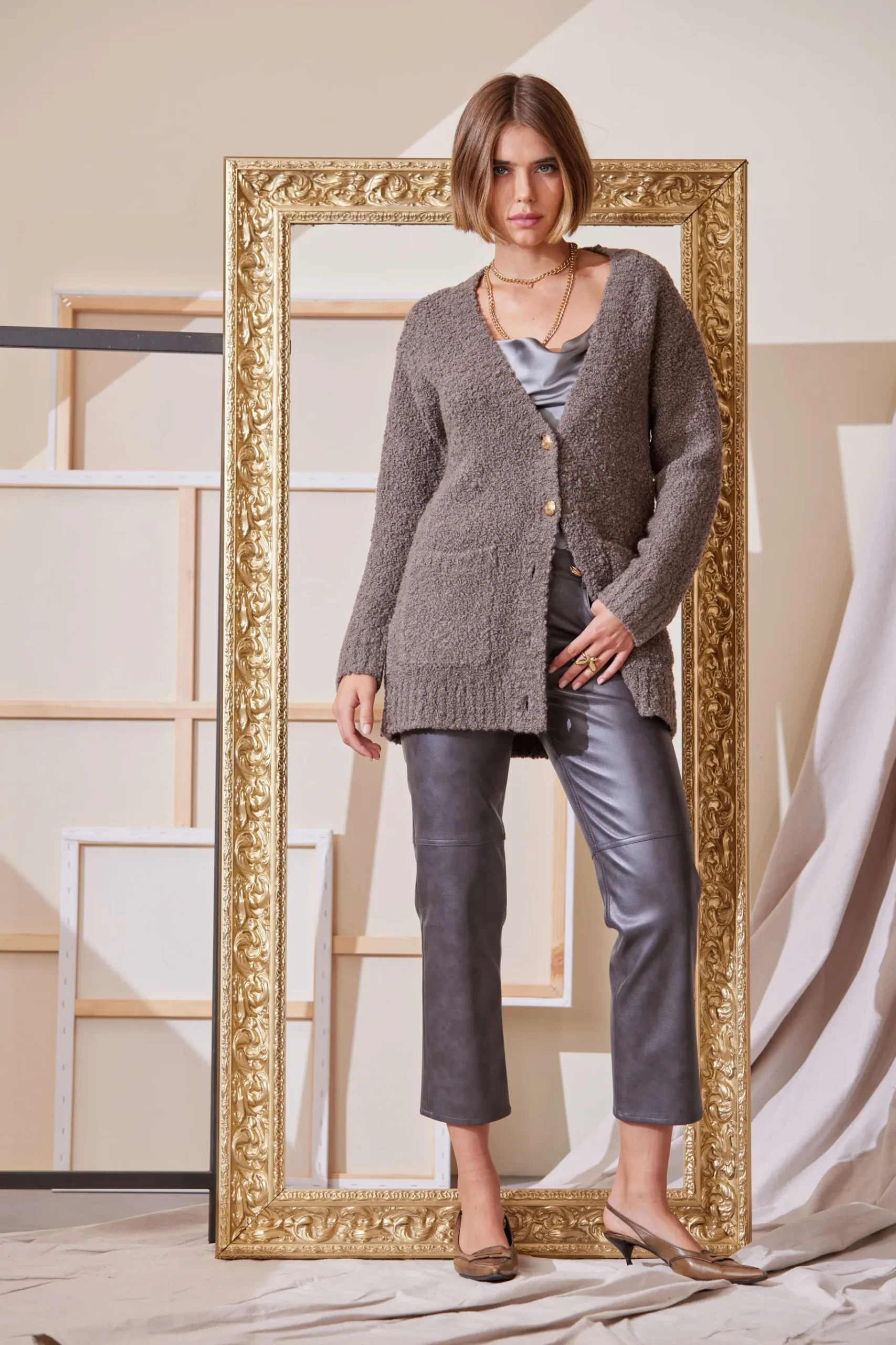 Elie Tahari Boucle Merino Cardigan- Tops & Sweaters