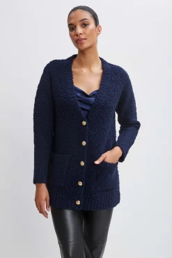 Elie Tahari Boucle Merino Cardigan- Tops & Sweaters