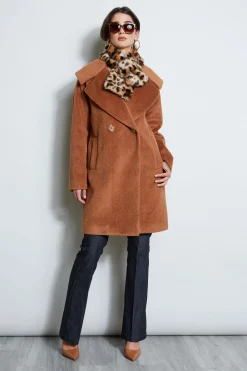 Elie Tahari Brushed Double Breasted Coat- Coats