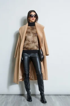 Elie Tahari Brushed Wrap Maxi Coat- Coats