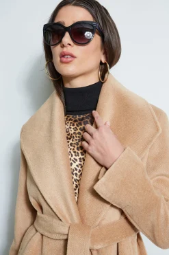 Elie Tahari Brushed Wrap Maxi Coat- Coats