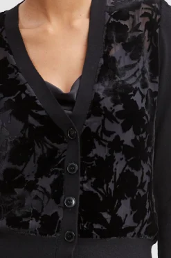 Elie Tahari Burnout Velvet Cardigan- Tops & Sweaters