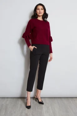 Elie Tahari Cable Knit Fringe Sweater- Tops & Sweaters