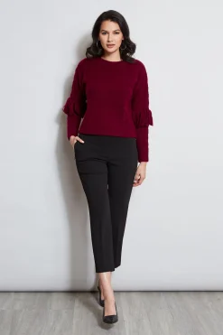 Elie Tahari Cable Knit Fringe Sweater- Tops & Sweaters