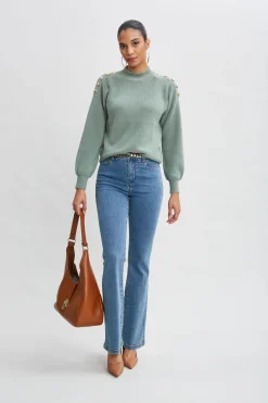 Elie Tahari Cashmere Button Sweater- Tops & Sweaters