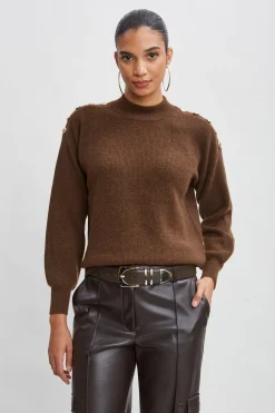Elie Tahari Cashmere Button Sweater- Tops & Sweaters