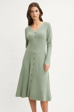 Elie Tahari Cashmere Fit & Flare Dress- Dresses & Jumpsuits|Long Sleeve Dresses