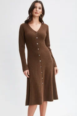 Elie Tahari Cashmere Fit & Flare Dress- Dresses & Jumpsuits|Long Sleeve Dresses