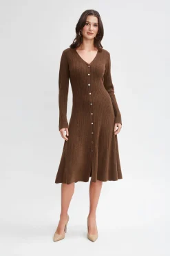 Elie Tahari Cashmere Fit & Flare Dress- Dresses & Jumpsuits|Long Sleeve Dresses
