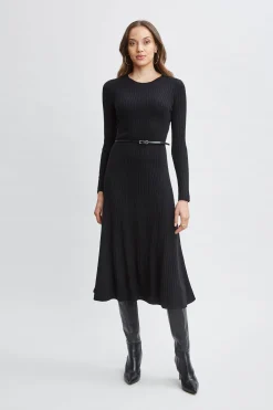 Elie Tahari Cashmere Long Sleeve Belted Dress- Dresses & Jumpsuits