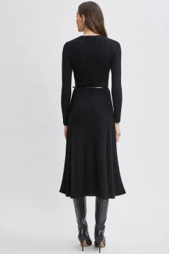 Elie Tahari Cashmere Long Sleeve Belted Dress- Dresses & Jumpsuits