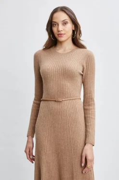 Elie Tahari Cashmere Long Sleeve Belted Dress- Dresses & Jumpsuits
