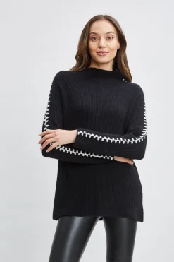 Elie Tahari Cashmere Whipstitch Sweater- Tops & Sweaters