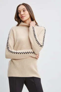 Elie Tahari Cashmere Whipstitch Sweater- Tops & Sweaters