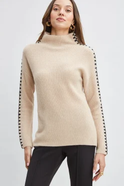 Elie Tahari Cashmere Whipstitch Sweater- Tops & Sweaters