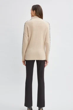 Elie Tahari Cashmere Whipstitch Sweater- Tops & Sweaters