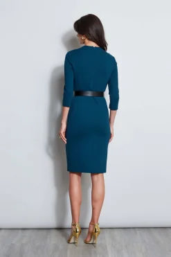 Elie Tahari Chain Belt Dart Dress- Dresses & Jumpsuits|Long Sleeve Dresses