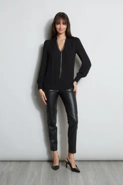 Elie Tahari Chain Collar Shirt- Tops & Sweaters