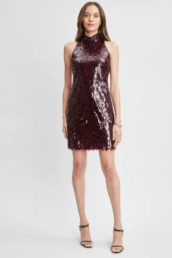 Elie Tahari Chandelier Sequin Halter Dress- Dresses & Jumpsuits