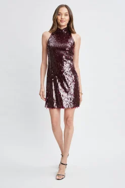 Elie Tahari Chandelier Sequin Halter Dress- Dresses & Jumpsuits
