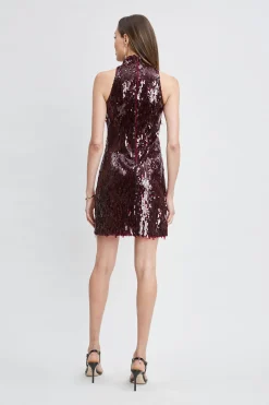 Elie Tahari Chandelier Sequin Halter Dress- Dresses & Jumpsuits