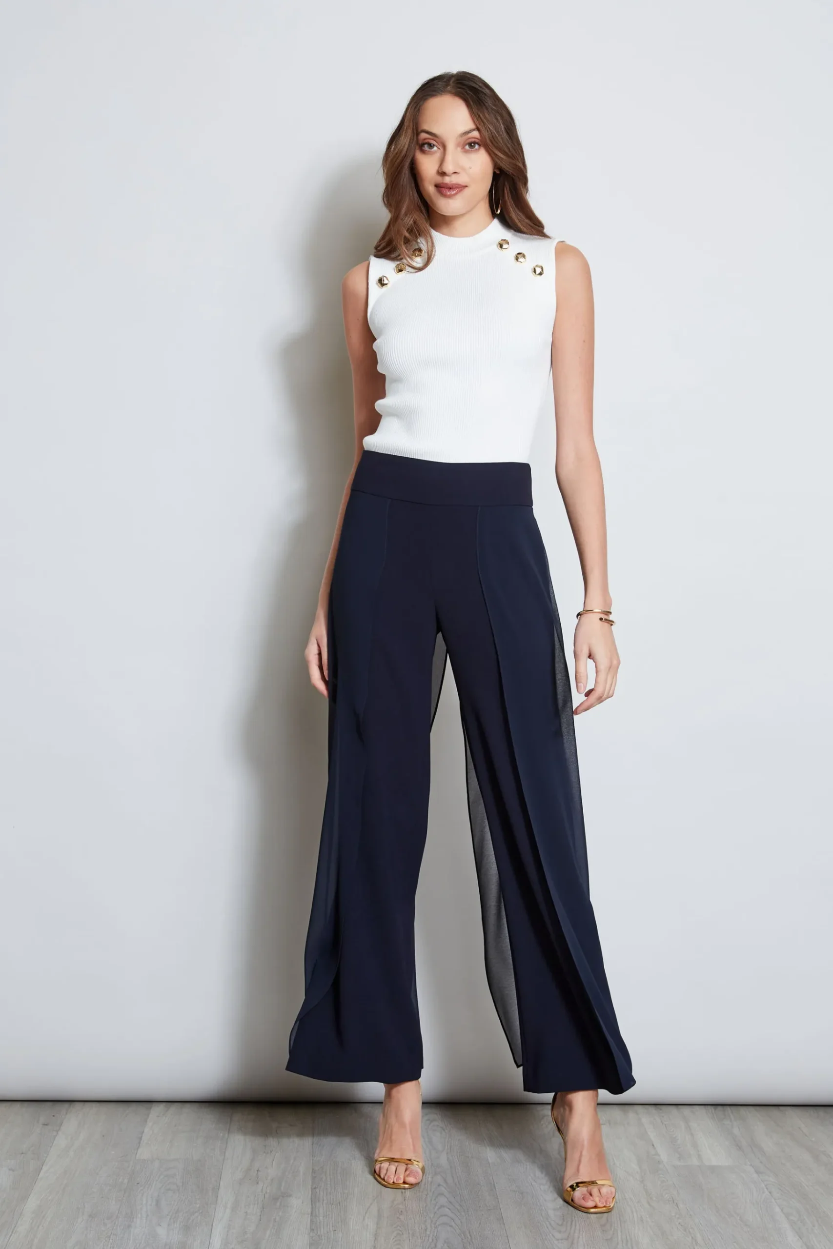 Elie Tahari Chiffon Panel Pant- Bottoms