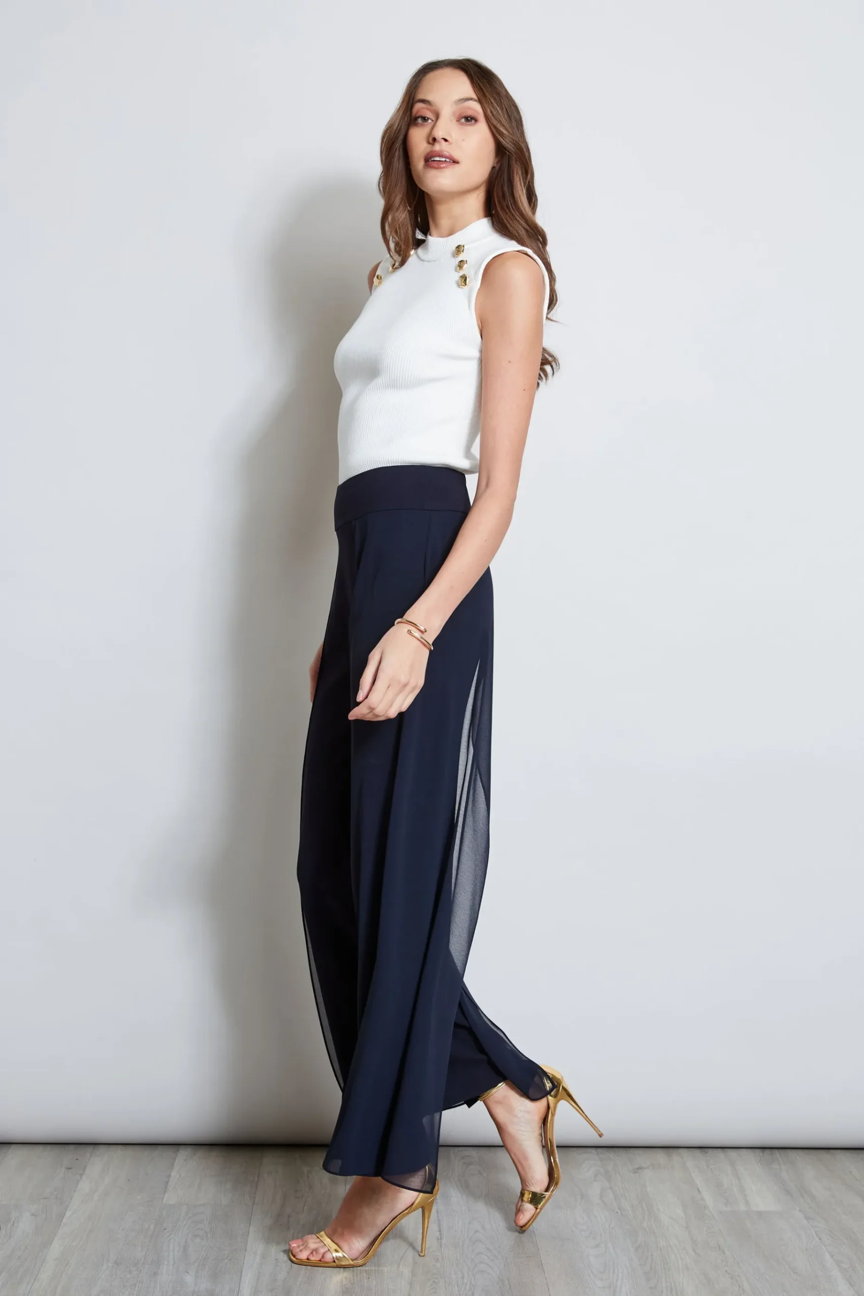 Elie Tahari Chiffon Panel Pant- Bottoms