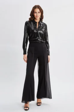 Elie Tahari Chiffon Panel Pant- Bottoms