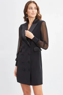 Elie Tahari Chiffon Sleeve Blazer Dress- Dresses & Jumpsuits|Suiting