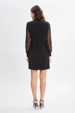 Elie Tahari Chiffon Sleeve Blazer Dress- Dresses & Jumpsuits|Suiting
