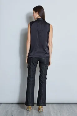 Elie Tahari Contour Silk Satin Shirt- Tops & Sweaters