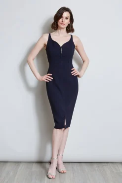 Elie Tahari Contour Zip Dress- Dresses & Jumpsuits|Midi Dresses