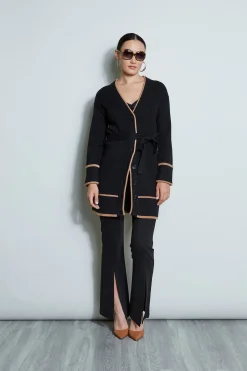 Elie Tahari Contrast Cardigan- Tops & Sweaters