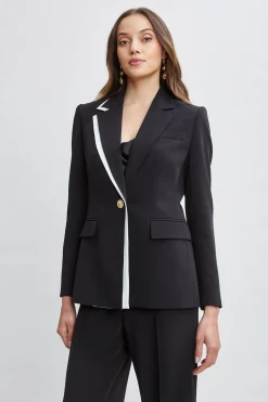 Elie Tahari Contrast Trim Blazer- Jackets & Blazers|Suiting