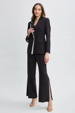 Elie Tahari Contrast Trim Blazer- Jackets & Blazers|Suiting