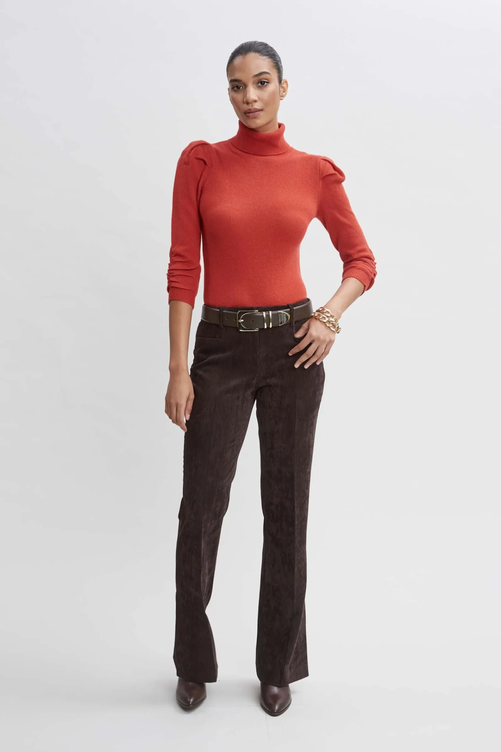 Elie Tahari Corduroy Fit & Flare Pant- Bottoms|Suiting