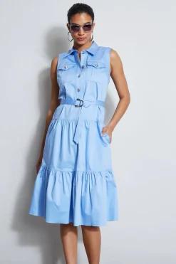 Elie Tahari Cotton Utility Dress- Dresses & Jumpsuits|Sleeveless Dresses