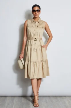 Elie Tahari Cotton Utility Dress- Dresses & Jumpsuits|Sleeveless Dresses