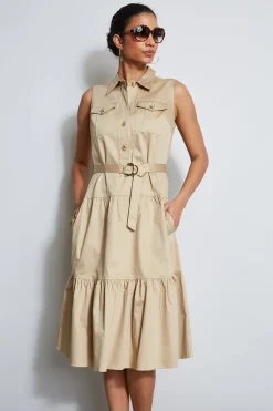 Elie Tahari Cotton Utility Dress- Dresses & Jumpsuits|Sleeveless Dresses