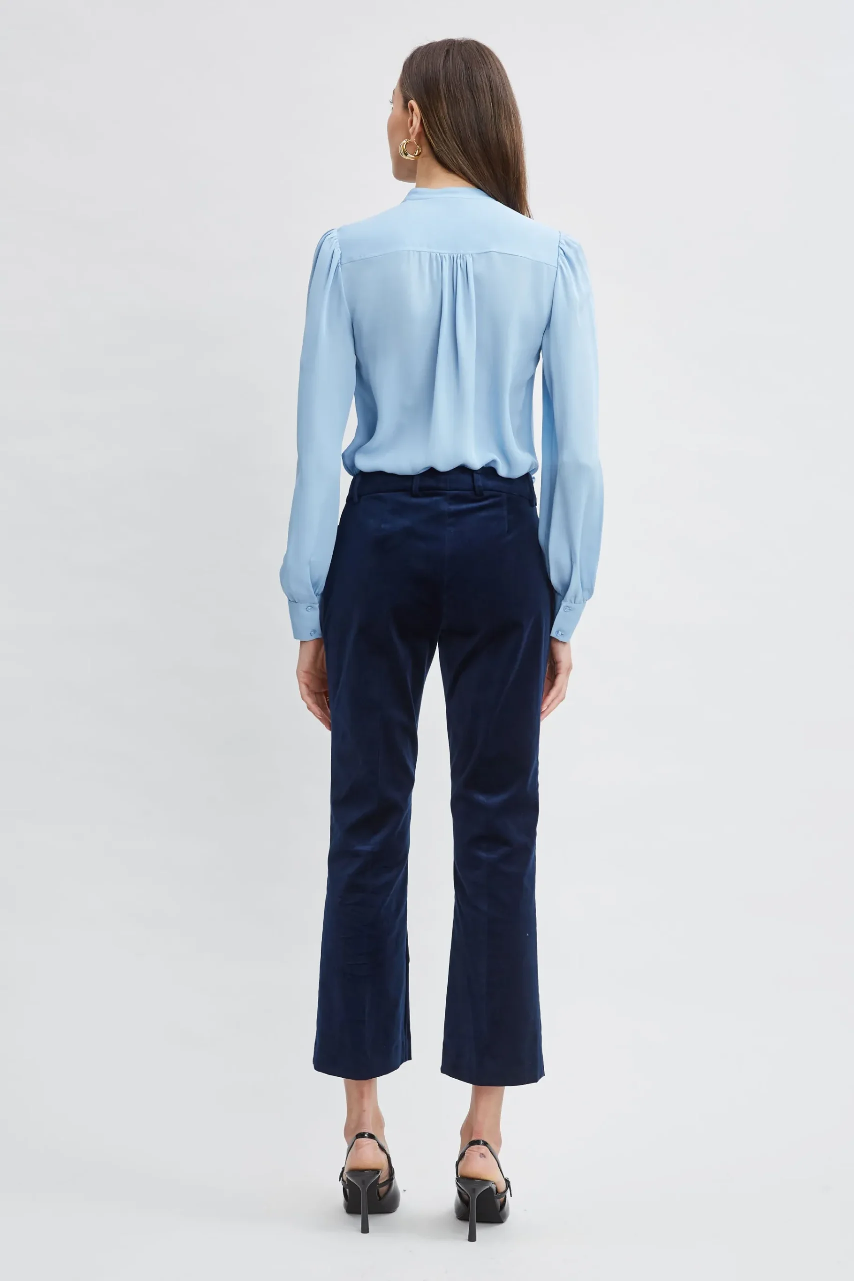 Elie Tahari Cotton Velvet Flare Pant- Bottoms|Suiting