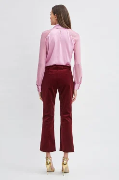 Elie Tahari Cotton Velvet Flare Pant- Bottoms|Suiting