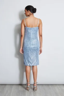 Elie Tahari Cowl Neck Sequin Dress- Dresses & Jumpsuits|Sleeveless Dresses