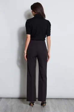 Elie Tahari Crepe Button Pant- Bottoms