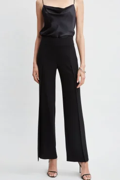 Elie Tahari Crepe Overlay Slit Pant- Bottoms|Suiting