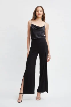 Elie Tahari Crepe Overlay Slit Pant- Bottoms|Suiting
