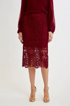 Elie Tahari Crochet Lace Midi Skirt- Bottoms